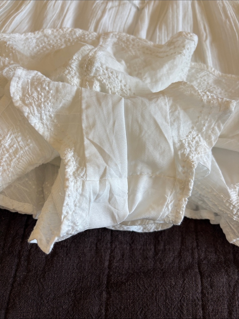American Eagle Outfitters White Smocked Ruffle Mini Dress - Picture 3 of 7